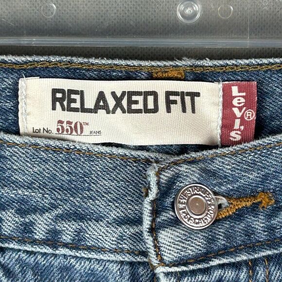 Levi's 550 Relaxed Fit Jeans Pant Men's Size W30 x L30 Blue Button Zip Cotton - Picture 3 of 11
